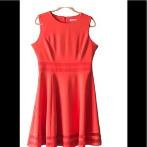 NWOT Ladies Apricot colored Calvin Klein full skirt dress - size 12